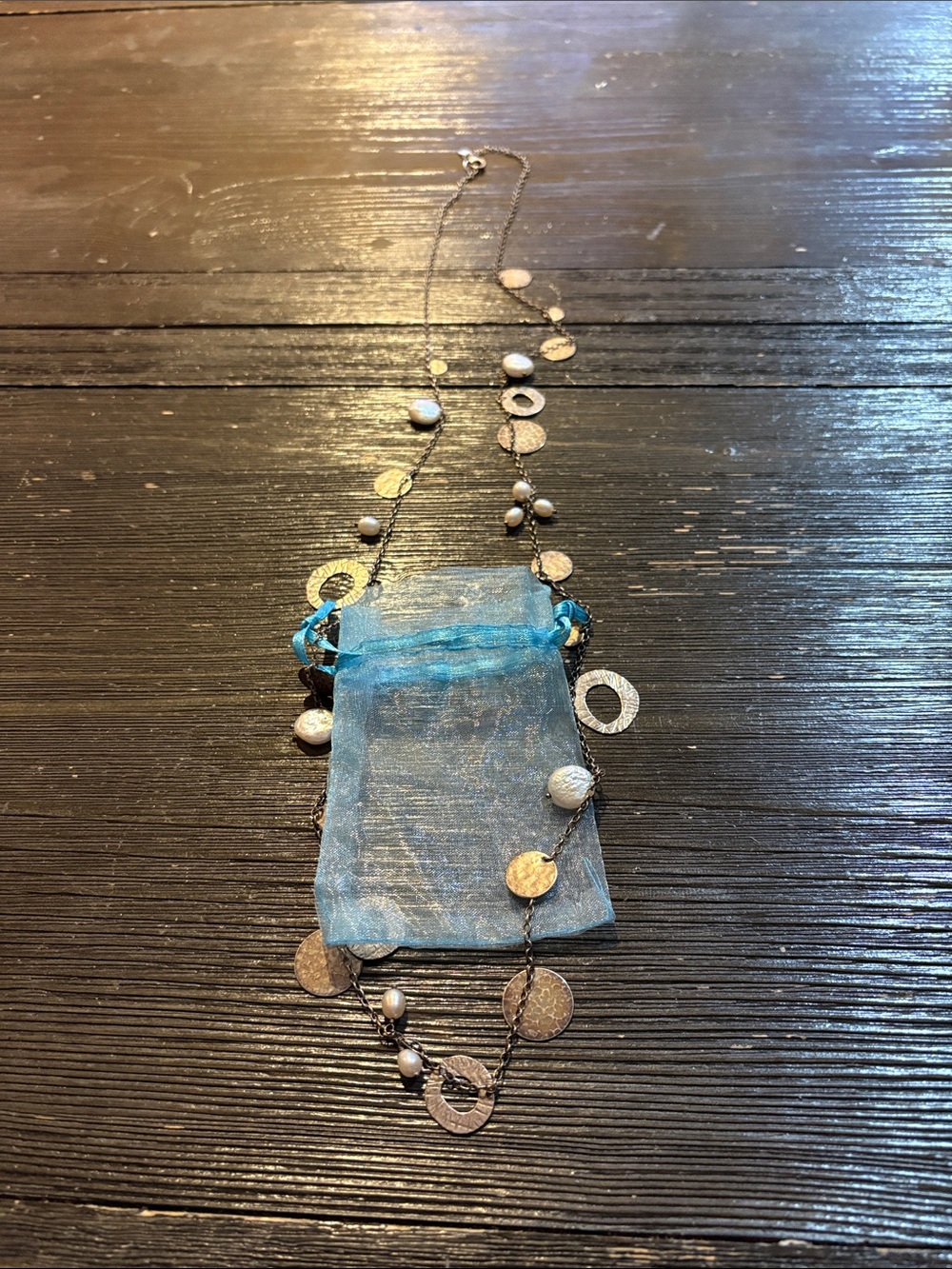 Delicate Gold-Tone Disc & Pearl Layered Necklace